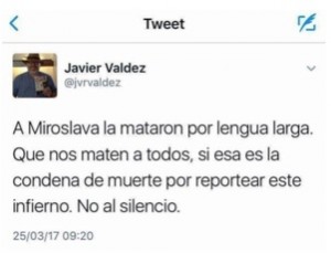 Tuit periodista mexicano
