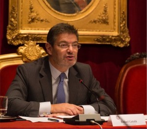 El ministro de Justicia, Rafael Catalá, en el XXV aniversario del Código Deontológico de la Profesión Periodística.  Foto de FAPE